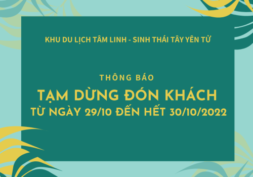THÔNG BÁO TẠM DỪNG ĐÓN KHÁCH THÁNG 10-2022
